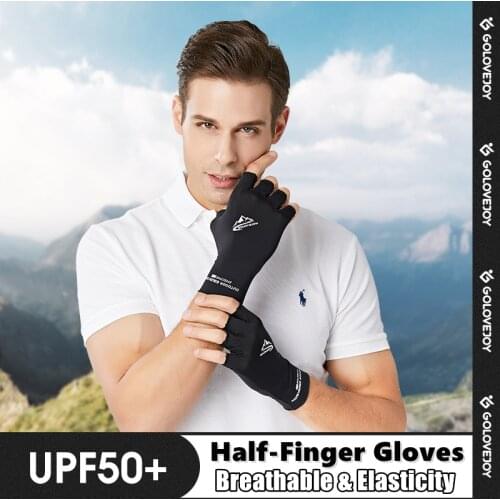 Outdoor Cycling Fishing Ice Silk Sunscreen Gloves Silicone Anti-skid UV-proof Quick-drying Breathable Falf-finger Golfing Glove