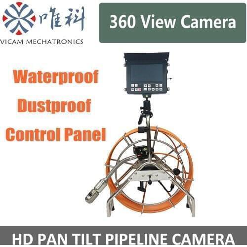 Industrial Borescope Cameras 360 Degree Color Video Endoscope Camera System with 60m Cable Length