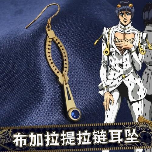 Anime JOJO JoJos Bizarre Adventure Cosplay Accessories 925 Silver Earring Golden Wind Bruno Bucciarati Eardrop Gift