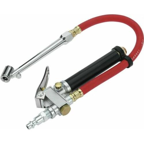 Car Tire Inflator Air With Pressure Gauge Dual Head Chuck Air Compressor Tools