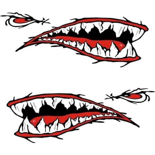 Pcs Shark Style Motorcycle Sticker Fashionable Waterproof Shark Teeth Mouth PVC Sticker Decals Good Adhesion Cool And noble
