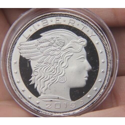 30mm Liberty One Amero Silver Plated Souvenir Coin Medal Union Of North America