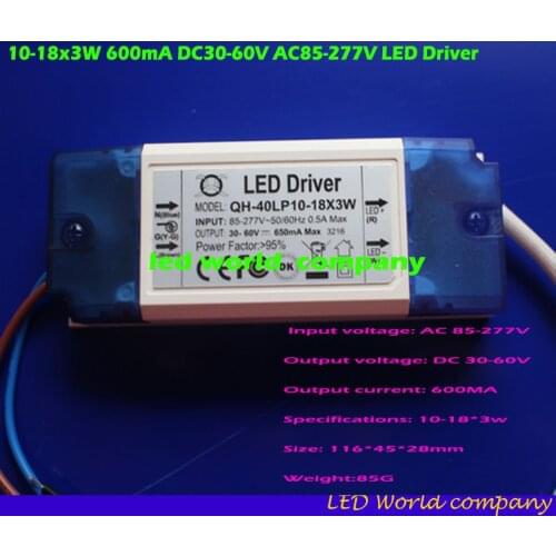 Free shipping 1 Pieces 10-18x3W 650mA LED Driver 30W 40W DC30-60V High Power LED Powr Supply For Floodlight