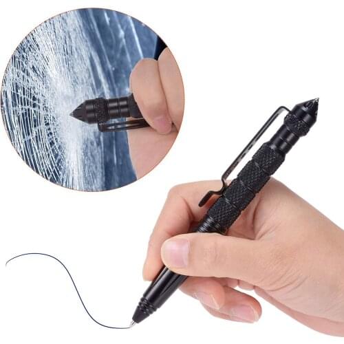 Tactical pen self-defense broken window rescue tool aviation aluminum non-slip portable tungsten steel head survival pen