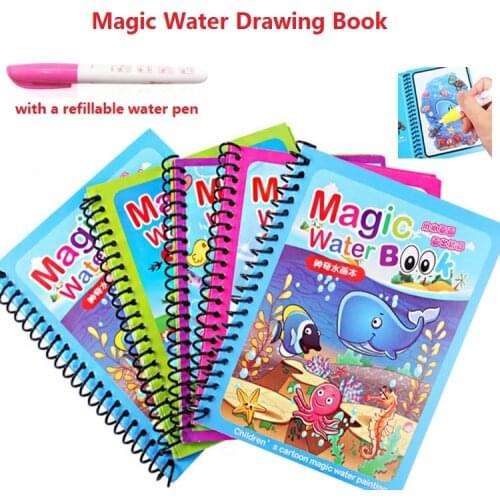Magic Water Drawing Book Painting Book Coloring Doodle With Magic Pen Drawing Board For Kids Studying Toys