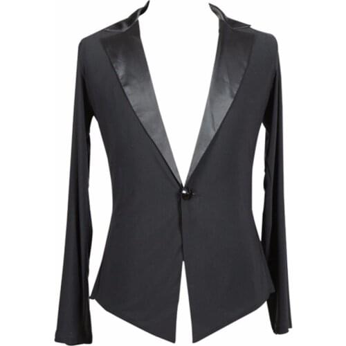 Height Quality Latin Dancing Shirts For Male Black Silk Tops Adults Men Ballroom Vintage Elastic Male Summer Shirts Wears 10385