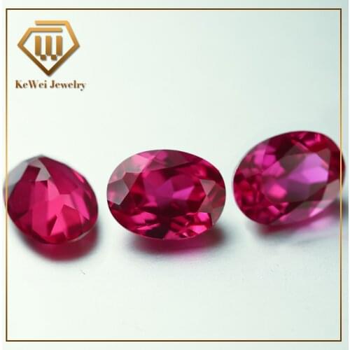 10pcs Red Stone 5*7mm-10*12mm 5# Oval Shape Corundum in Jewelry