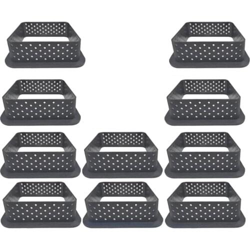 10 Pieces Square Tart Rings Heat-Resistant Perforated Cake Mousse Ring Non Stick Bakeware Tart Mini Cake Mold Cake Rings