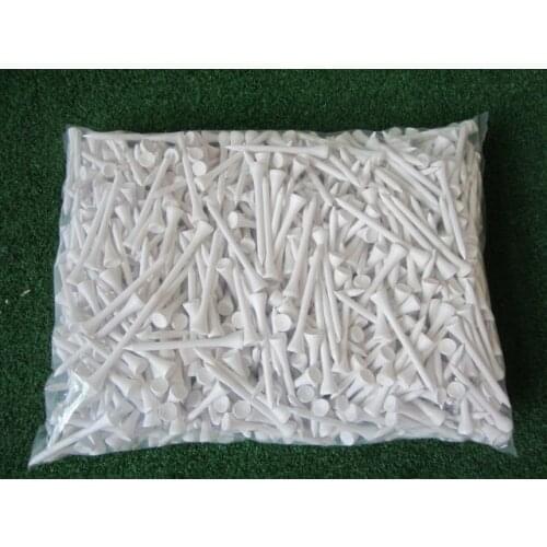 1000pcs/ lot Great quality bulk 70mm white wooden golf tee