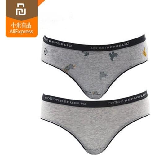 2pcs youpin mijia cotton ladies underwear sexy middle waist youth student underwear this year red low waist wide waist underwear