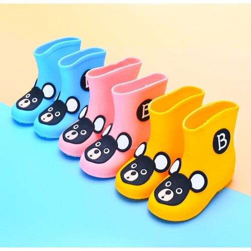 2020 New Style Childrens Rainshoes Girls Boys Rain Boots Cartoon Non-Slip Rain Shoes Baby Rain Boots Kids