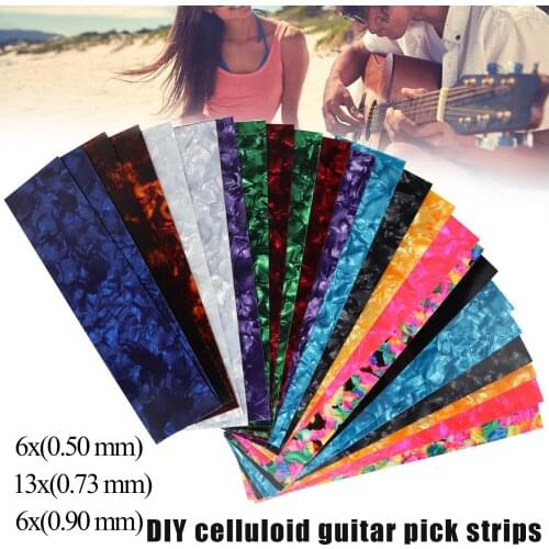 25pcs DIY Guitar Pick Punch Sheets Musicians Recommended Light Medium and Heavy Celluloid Guitar Pick Strips SAL99
