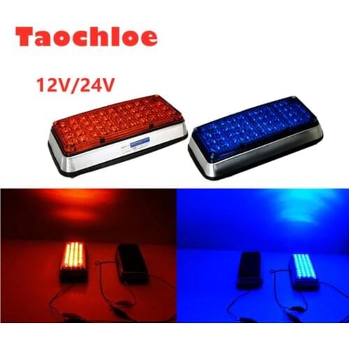 2X ( Blue RED ) 12v 24v led flashing strobe lights for ambulance pumper fire engines lamps police Perimeter light 180X75x35mm