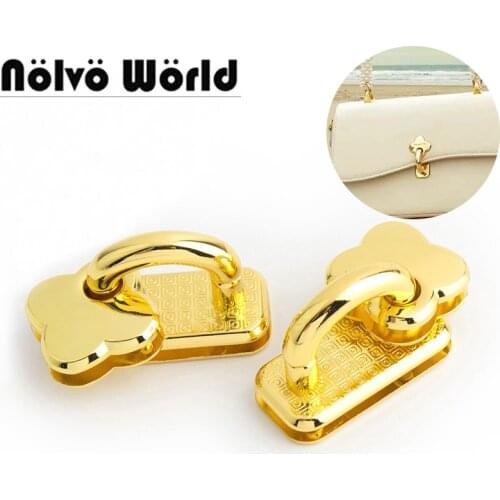 5-10-30sets 27*27mm Alloy Bag Lock Twist Lock K Gold Tuck Lock Bag Clasp Accessories for Leather Bag