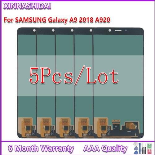 5PCS Tested Super AMOLED 6.3'' LCD For Samsung Galaxy A9 2018 A920 A920F SM-A920F/DS LCD Display Touch Screen Digitizer Assembly