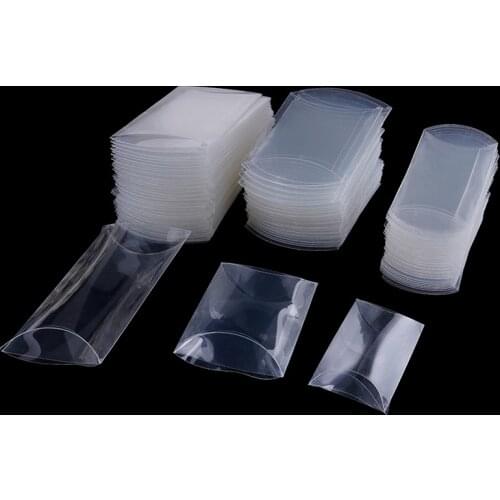 50Pcs/lot New Style Pillow Shape Sweet Candy Box Packaging Gift Box for Wedding Party Favor Decor PVC Wholesales