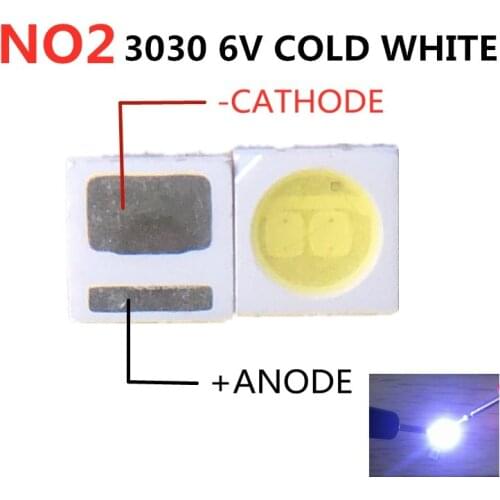 100PCS LED Backlight High Power LED 1.8W 3030 6V Cool white 150-187LM PT30W45 V1 TV Application 3030 smd EVERLIGHT