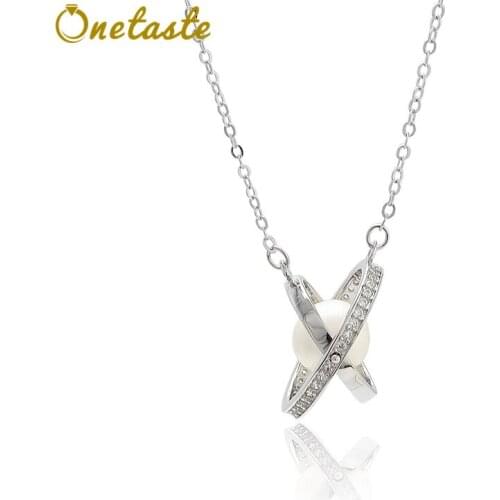 925 Sterling Silver Astronomy Ball Freshwater Pearl Pendant Necklace For Women Kpop Fashion Choker Necklaces Setting DIY Jewelry