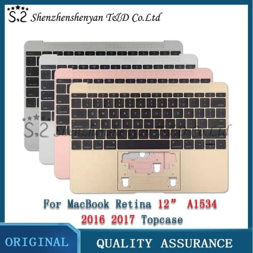 Gold / Gray Gray / Silver / Rose Gold Color For Macbook 12 '' A1534 US English US UK Topcase Palm Rest w / Keyboard 2016 2017