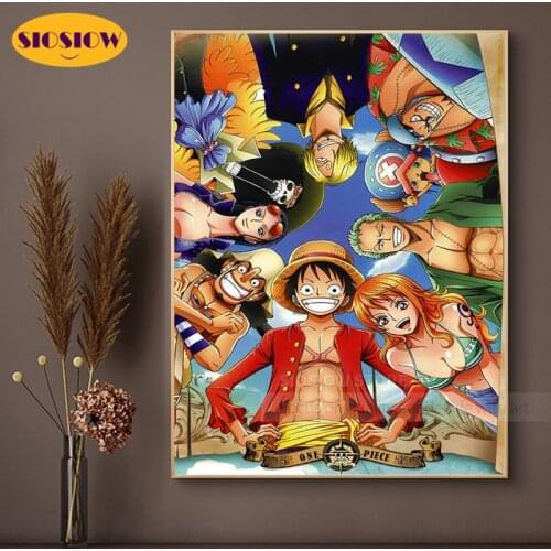 DIY 5D Diamond Painting One piece anime action figure Full Drill 3d Daimond Mosaic Cross Stitch Embroidery Home Decor Room Gifts
