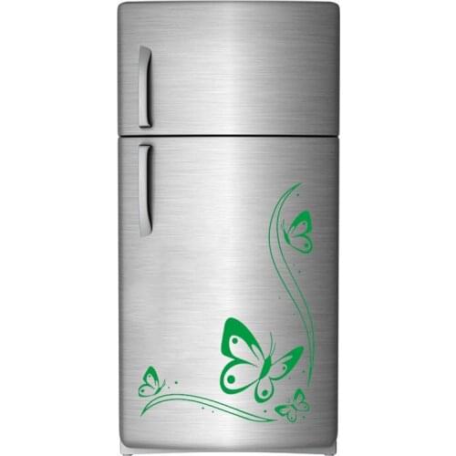 Butterflies And Flowers Patterns Vinyl Home Decor For Refrigerator Sticker Fridge Door Decals Removable Transfer Mural 4704
