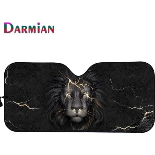 Ruthless Black lion Design Fashion Universal Car Windshield Sunshade Auto Decor Front Windshield Foldable UV Protect Sun Shade