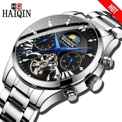 HAIQIN Watch Men Top Brand Luxury Automatic Watch Man Sport Wristwatch Male Clock Relojes Hombre Tourbillon relogio masculino