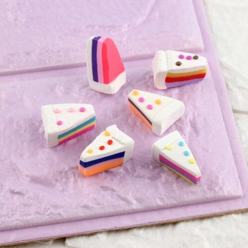 Colorful Resin Cabochons 3D Polymer Clay Cake Shape Clay Beads Jewelry Accessories Material Ornament Girl Hair Clips Decoration