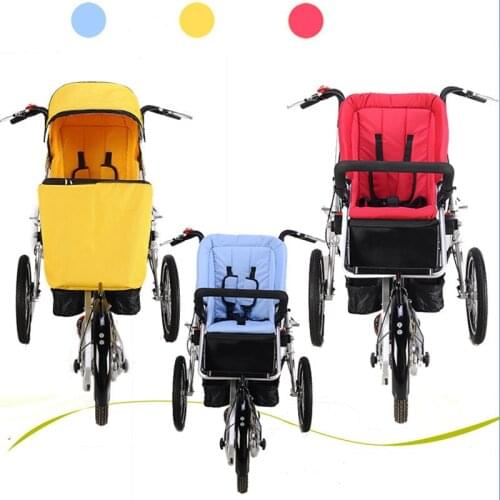 High Fun Bicycle Two Childrens Strollers Kids Bike Baby Stroller Mother Ride Bikes Stroller Parent-Child Foldable Baby Trolley