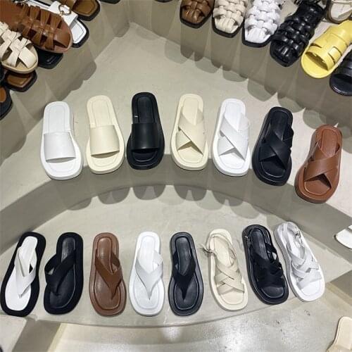 MONMOIRA Summer Platform Designer Women Flip Flops Shoes Chunky Heel Narrow Band Beach Womens Sandals 2021 Outdoor Slippers