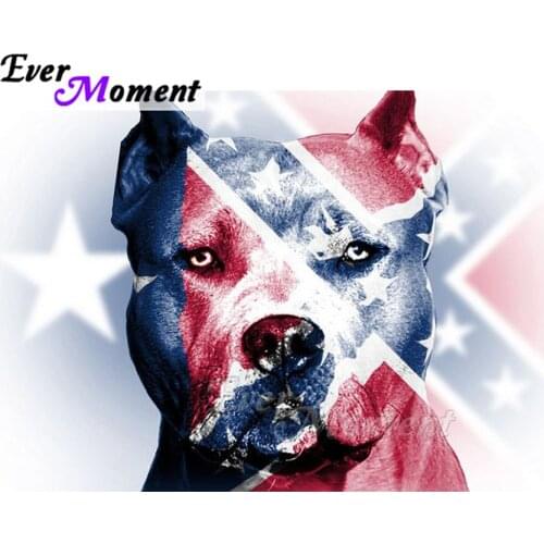 Ever Moment Diamond Painting Mosaic Dog Flag 5D DIY Full Square Drill Picture Of Rhinestone Diamond Embroidery Home ASF1914