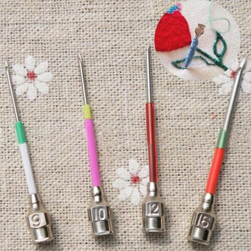 JX-LCLYL 4pcs New Embroidery Stitching Punch Needle Handmade Sewing Tool 9# 10# 12# 16