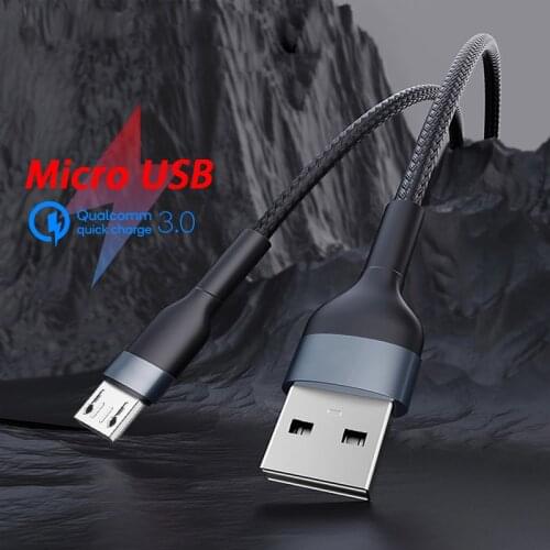 Micro USB Fast Charging Cable 2A Nylon Quick Charge Microusb Cable 0.3 1 2 M Meter Micro USB Carga Rapida Cabo for Andorid Phone
