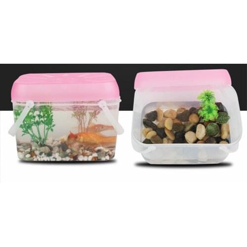 HONGYI 1 piece XS/S/M/L size desk fish tank turtle tank turtle pot turtle breeding box 9*7*7.7/11*8.5*10/15*10.5*11/20*14*14cm