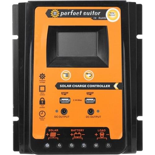 PVSC1124 50A/70A 12V24V Solar Panel Charge And Discharge Controller Dual USB Output LCD Display PWM