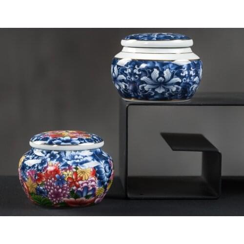 Mini Blue Ceramic Urn Small Cremation Urns For Human Ashes Pet Funeral Casket Miniature Memorial Funeral Urns Sharing Ashes