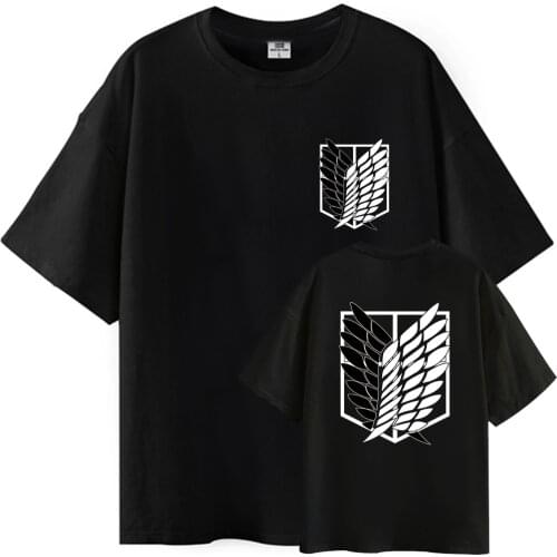 New Fashion Attack on Titan AOT T-Shirt Men Cotton T Shirt Anime Ackerman Levi Clothes Anime Tops Tees