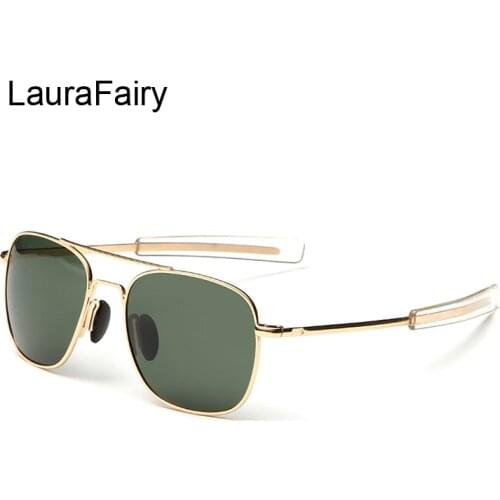LauraFairy Men Classic Design Pilot Sunglasses Fashion Twin-Beams Coating Mirrored Sunglasses Mens Glasses Eyewear A285