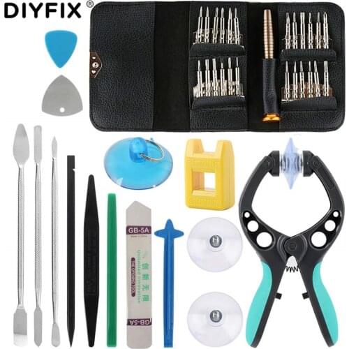 DIYFIX 38 in 1 Mobile Phone Screen Opening Repair Tools Kit Pliers Screwdriver Pry Disassemble Tool Set for iPhone Samsung vivo
