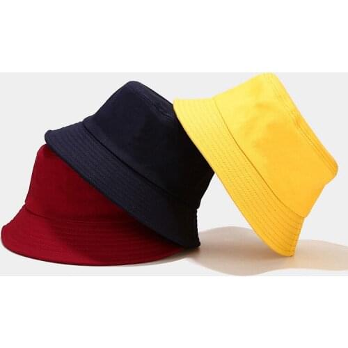 New Unisex Cotton Bucket Hats Women Summer Sunscreen Panama Hat Men Pure Color Sunbonnet Fedoras Outdoor Fisherman Hat Beach Cap
