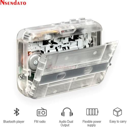 Personal Plastic Cassette Tape Misic Player Adapter Bluetooth Stero FM Radio Cassette Transmitter Player Convert With Auto-Rev