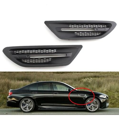 Flat Black for BMW F10 Sedan 5-Series M5 Side Fender Cover Grille 11-17 4-DOOR Grill