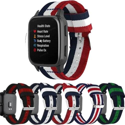 For Garmin Vivoactive 3 Strap 20mm Nylon Watch Band For Garmin Forerunner 245/645 Vivomove HR Venu Music Bracelet Accessoires