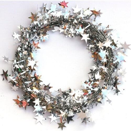 5M Christmas Tree Hanging Star Pine Tinsel Stars Rattan Garland Christmas Decoration Ornament