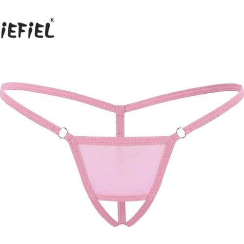 Sexy Mens Erotic Panties See Through Sheer Mesh Lingerie Low Rise Crotchless T-Back Mini G-string Thongs Bikini Briefs Underwear