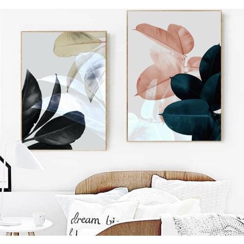 Scandinavian Botanical Print Leaf Wall Poster Nordic Abstract Plant Canvas Painting Contemporary Art Home Decoration Picture