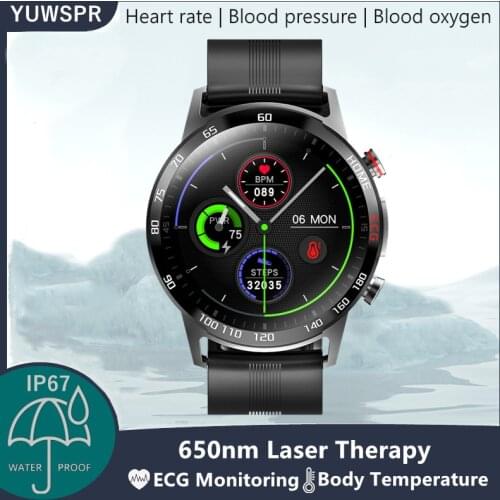 Smart Watch Laser Treatment Men Women Heart Rate Fitness Tracker Smartwatch Blood Pressure Blood Oxygen For IOS Android Phone