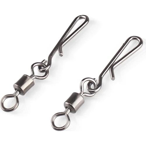 10pcs Fishing Swivels Connector 2#-10# Interlock Pin Snap Rolling Swivel For Fishhook Lure Carp Fishing Accessories