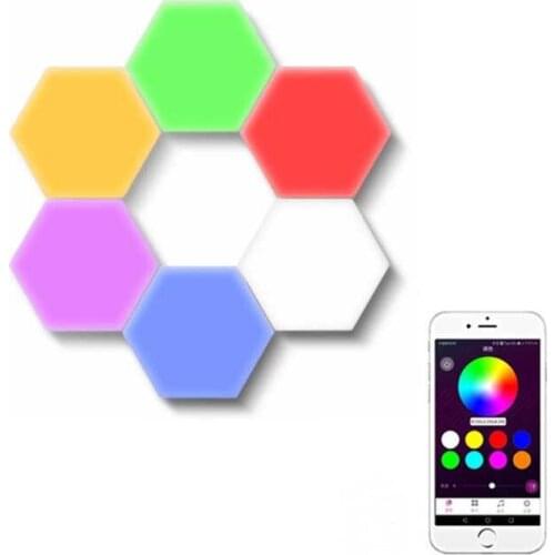 LED Night Light DIY Creative Geometry Assembly Smart Bluetooth APP Control Hexagonal Quantum Lights Wall Decoration Smart Lamps
