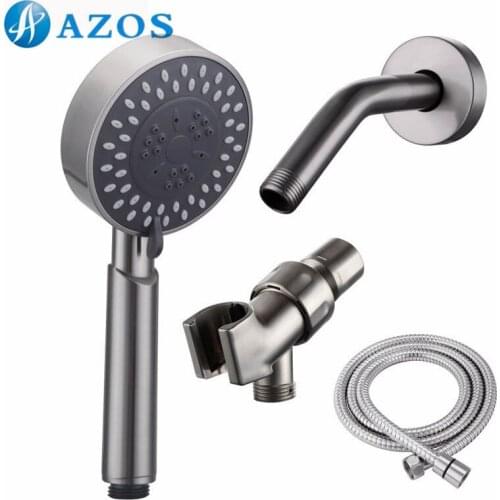 Bathroom Lavatory Three Function Handheld Shower Head Long Hose and Shower Arm Mount, Brushed Nickel Color LYTZ014